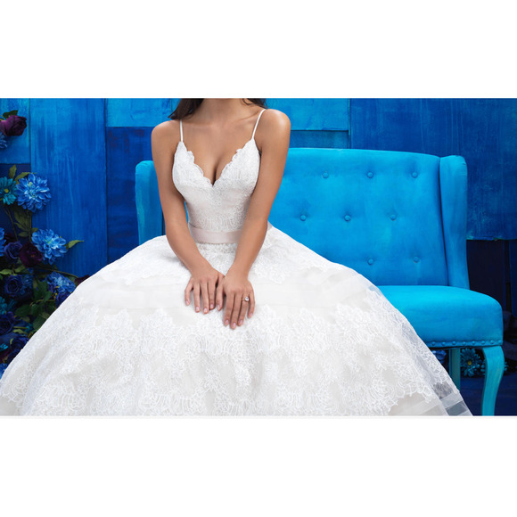 NEW Unaltered ALLURE Bridals Champagne / Ivory 9400 Wedding Ballgown Dress 14 - Picture 16 of 16